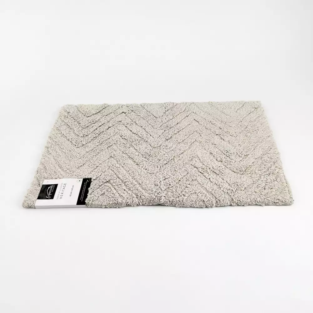 Tapete Bano Expressions Heritage 65X45Cm Gris Algodon