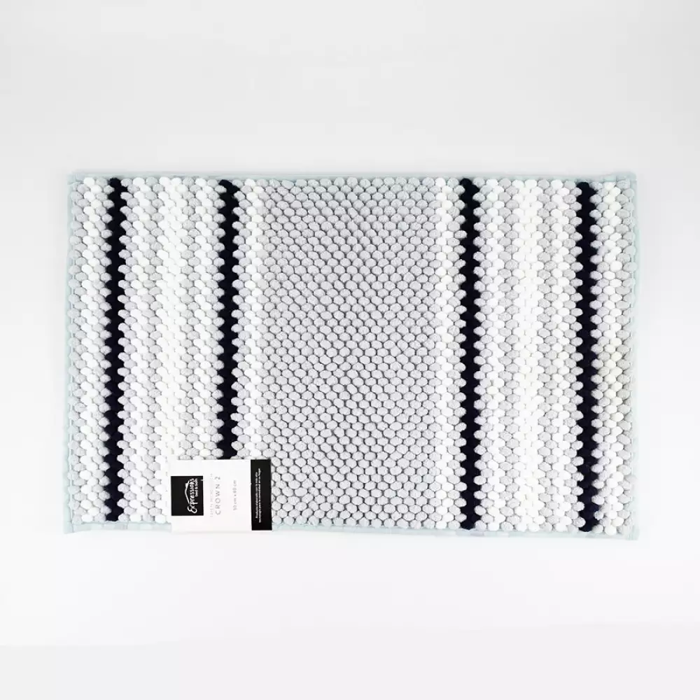 Tapete De Bano Expressions Crown  80X50Cm Azul  Poliester