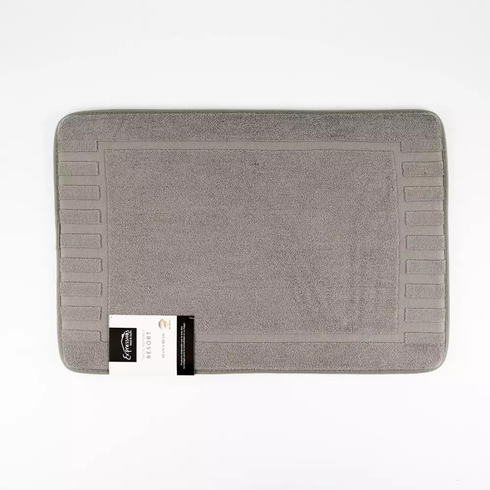 Tapete De Bano Expressions Memory 65X45 Gris Oscuro Algodon
