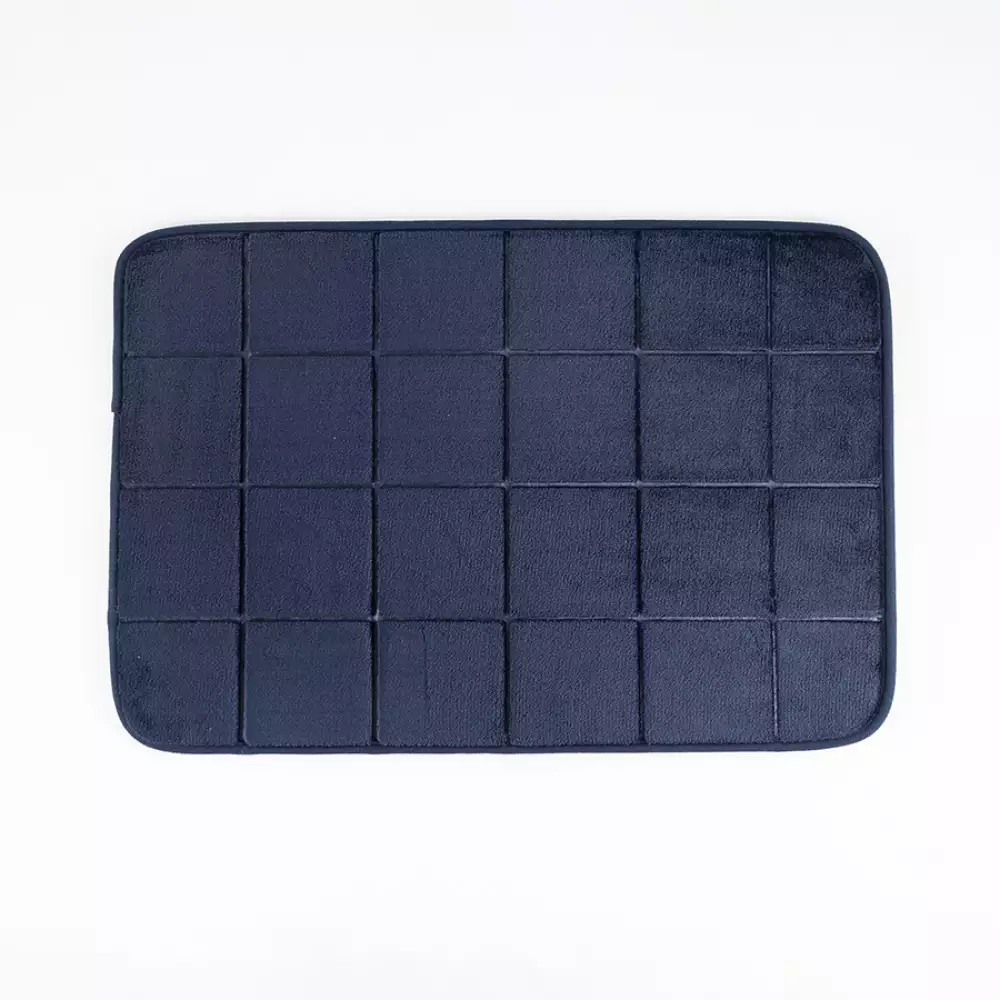 Tapete De Bano Expressions Memory 60X40Cm Azul Oscuro Poliester M