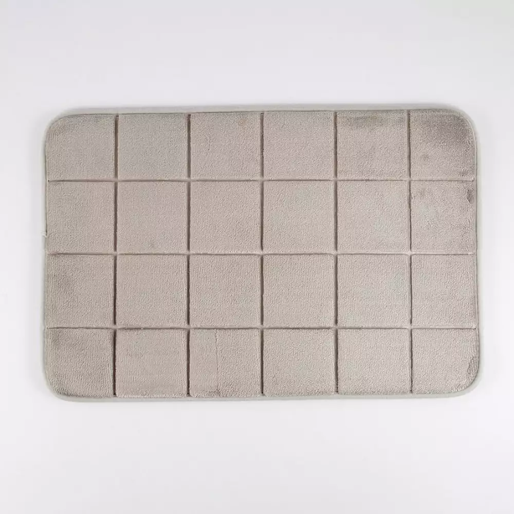Tapete De Bano Expressions Memory 60X40Cm Gris Claro Poliester Md
