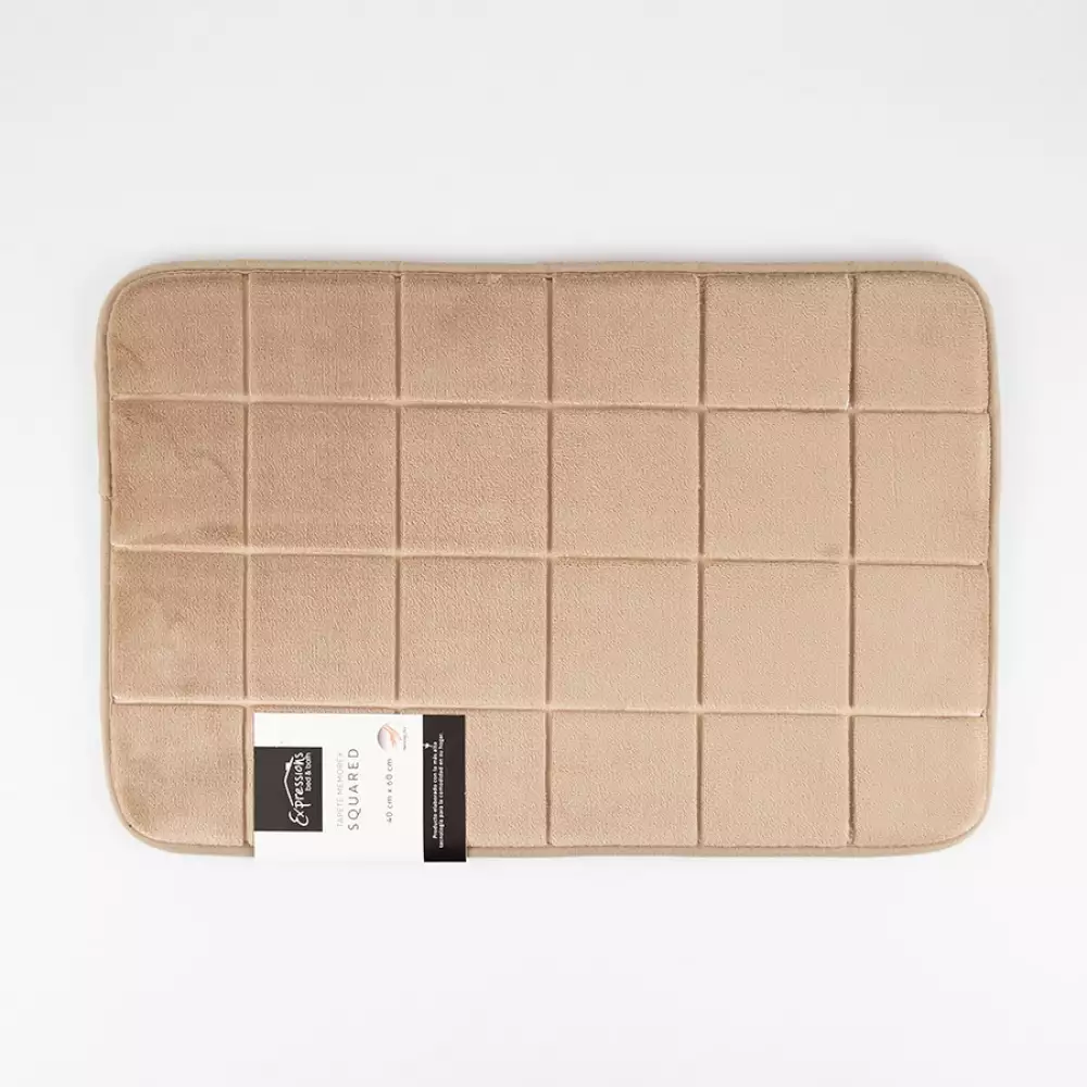 Tapete De Bano Expressions Memory 60X40Cm Taupe Poliester Md0Squt