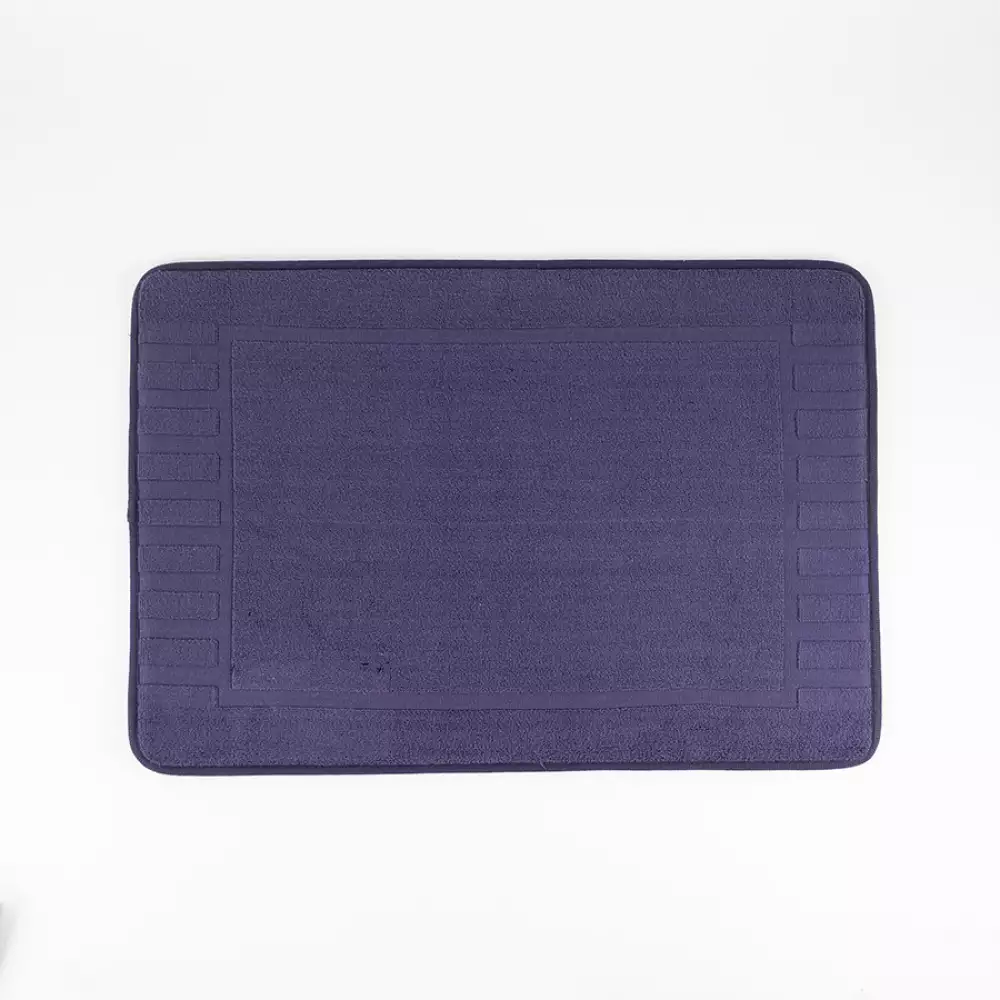 Tapete De Bano Expressions Memory 65X45Cm Azul Oscuro Algodon Md1