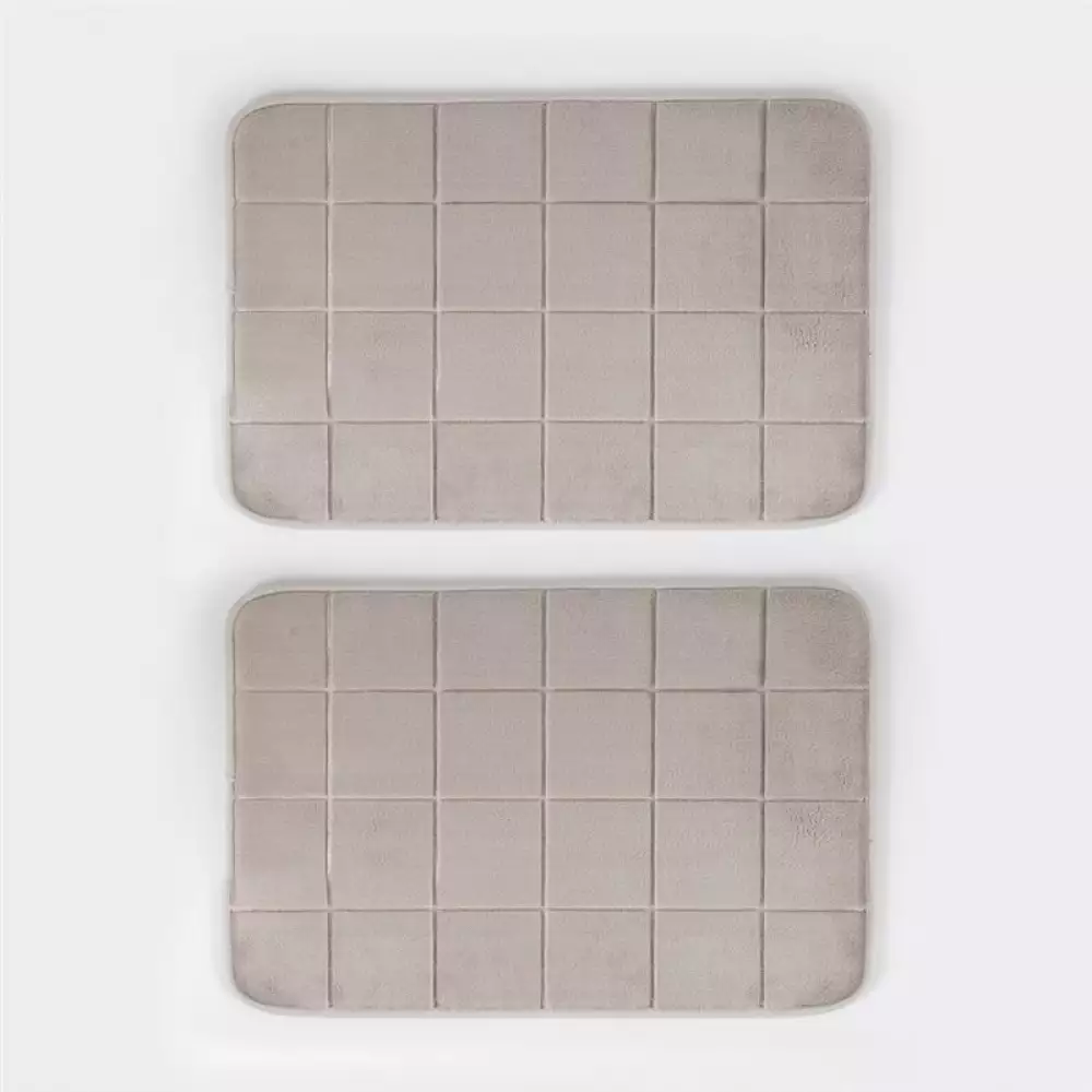 Tapetes De Bano Expressions Set 2 Ud 60X40Cm Gris Poliester 22937