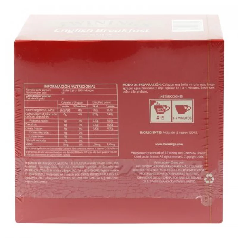 Te Twinings English Breakfast 100 Gr 50 Ud 8215