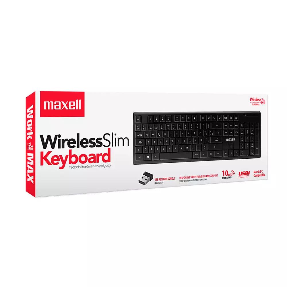 Teclado Maxell Inalambrico Slim 347110