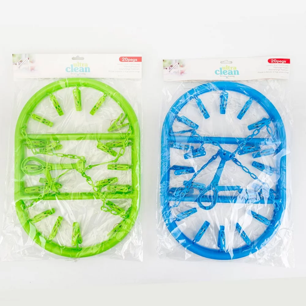 Pack de 20 Colgadores Perchas de Plástico Color Verde Venzhop