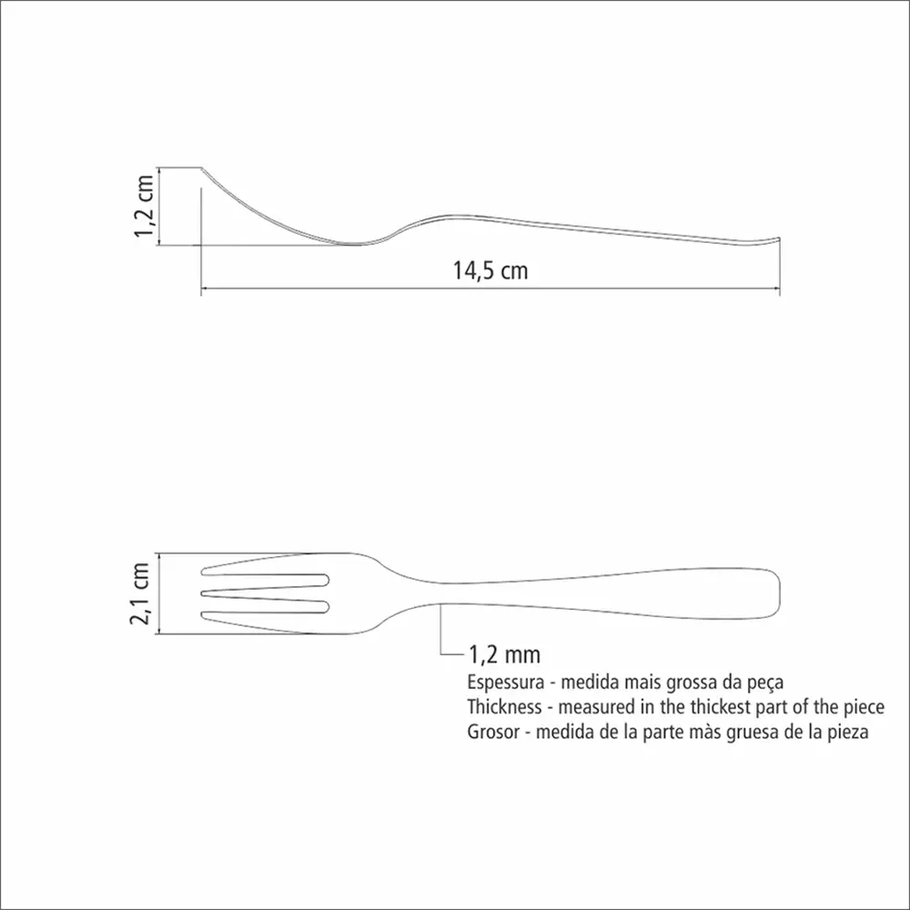 Tenedores Tramontina Essentials 14Cm Plateado 6 Ud Acero Inoxid
