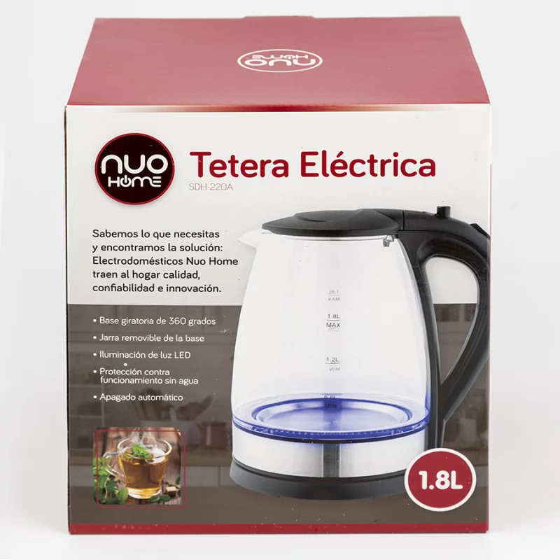 Tetera Eléctrica Nuo Home 1.8 Litros en Vidrio