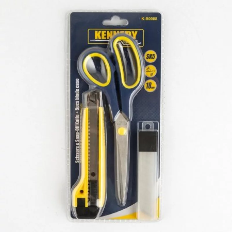 Tijera Kennedy Tools K-B0008 + Bisturí Retráctil + 5 Hojas