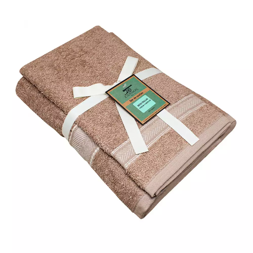 Toalla Cannon Set Beny 70X140Cm Beige 500 Gr 2 Ud Algodon Setx2Ma