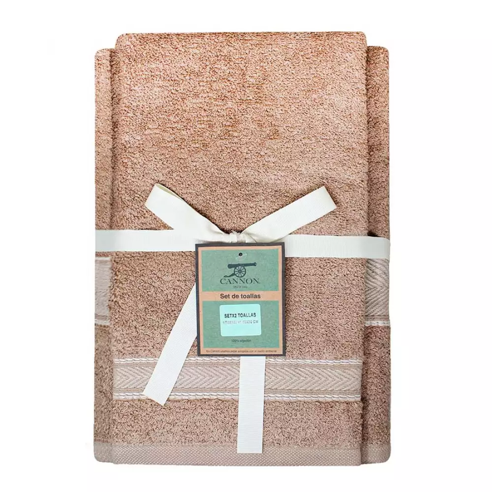 Toalla Cannon Set Beny 70X140Cm Beige 500 Gr 2 Ud Algodon Setx2Ma
