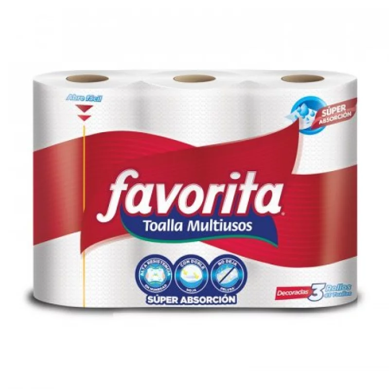 Toalla Cocina Favorita 60412C17 45 Hojas 3 Rollos