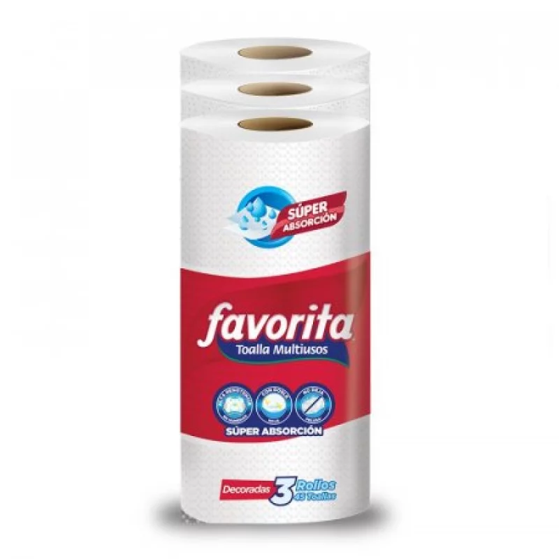 Toalla Cocina Favorita 60412C17 45 Hojas 3 Rollos
