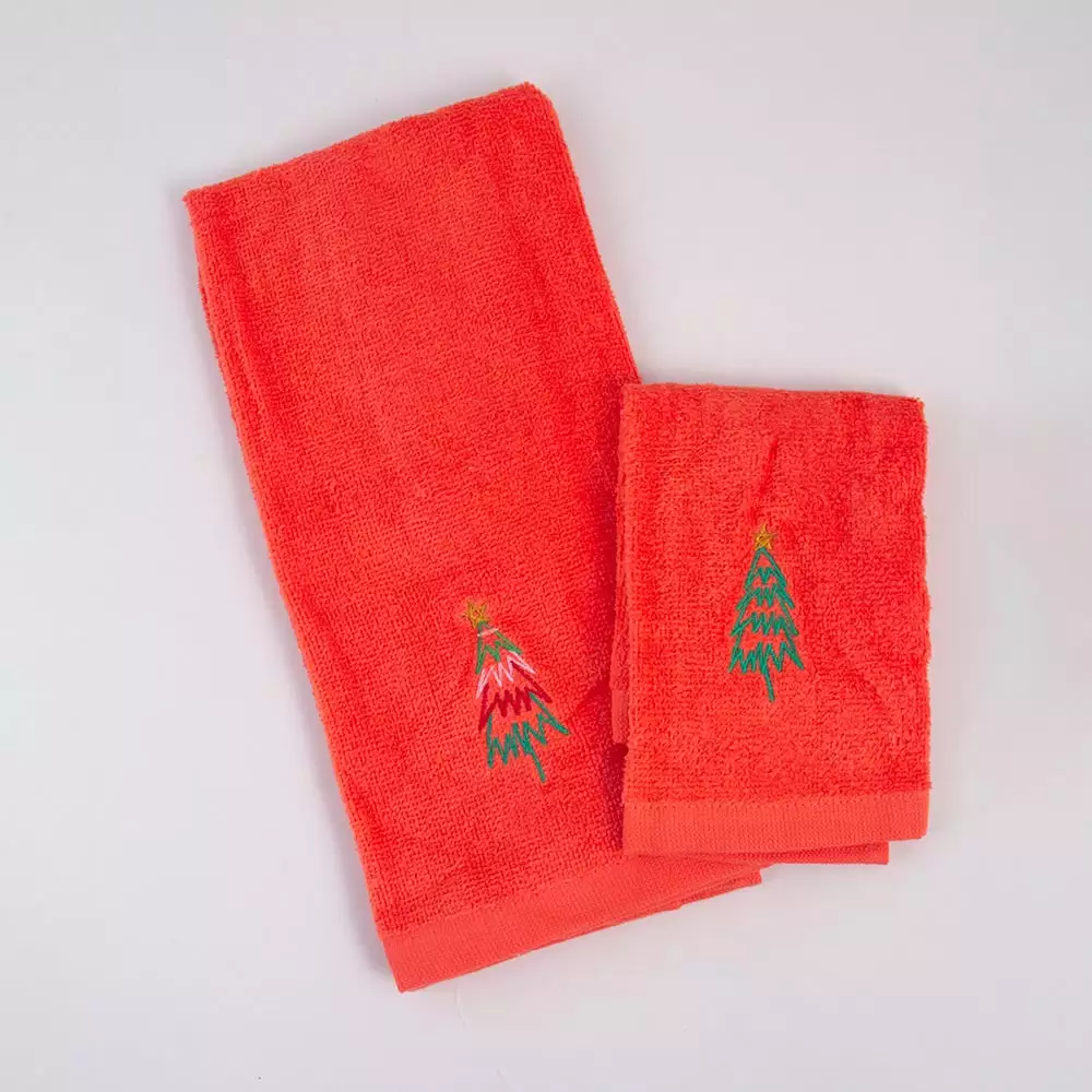 Toalla De Manos Miro Christmas Arbol 30X61Cm Rojo Algodon 831-X