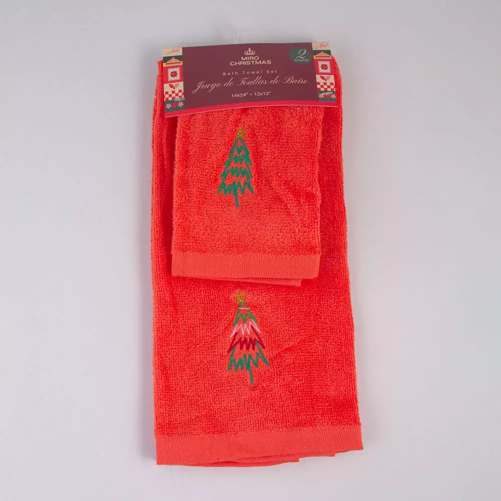 Toalla De Manos Miro Christmas Arbol 30X61Cm Rojo Algodon 831-X