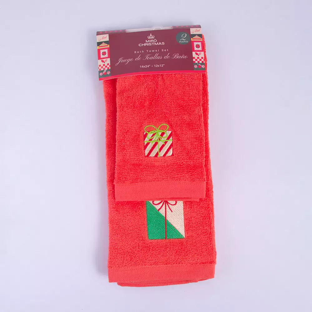 Toalla De Manos Miro Christmas Regalo 30X61Cm Rojo Algodon 831-