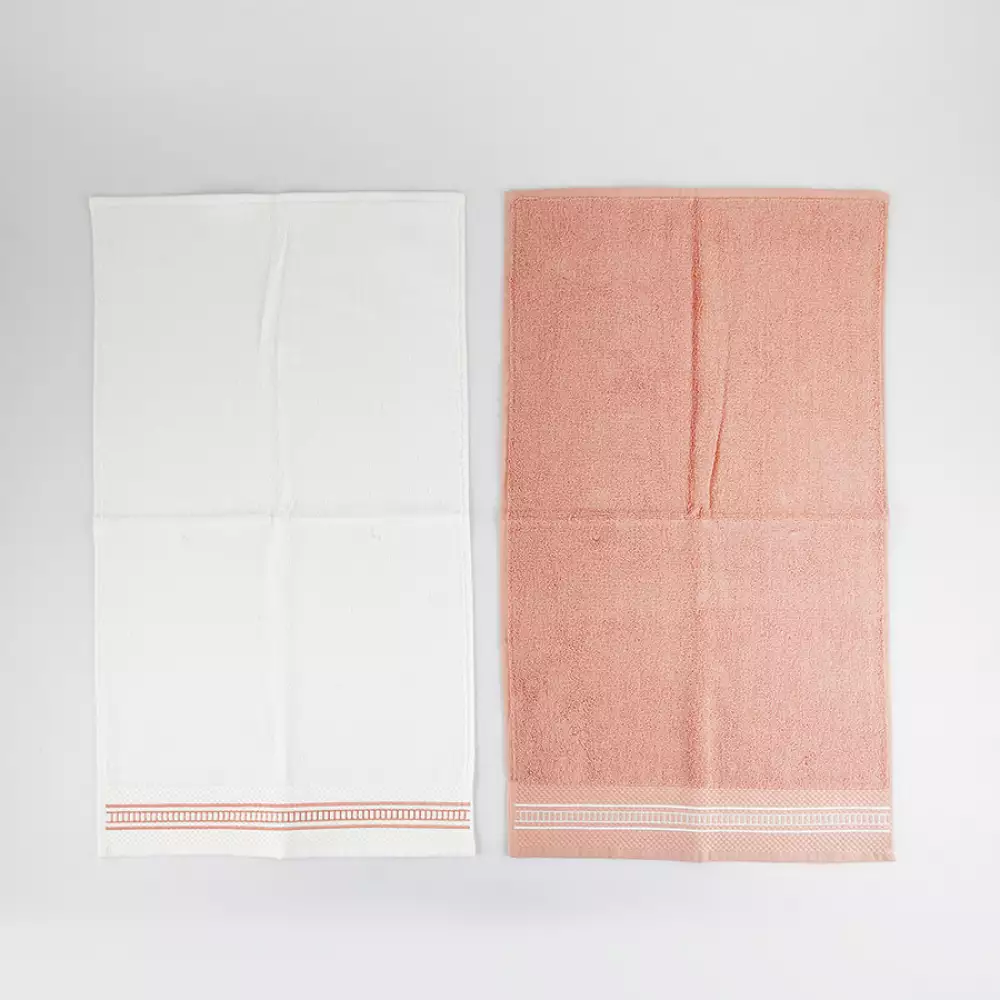 Toallas Manos Expressions   70X40 Rosa 2 Ud Algodon