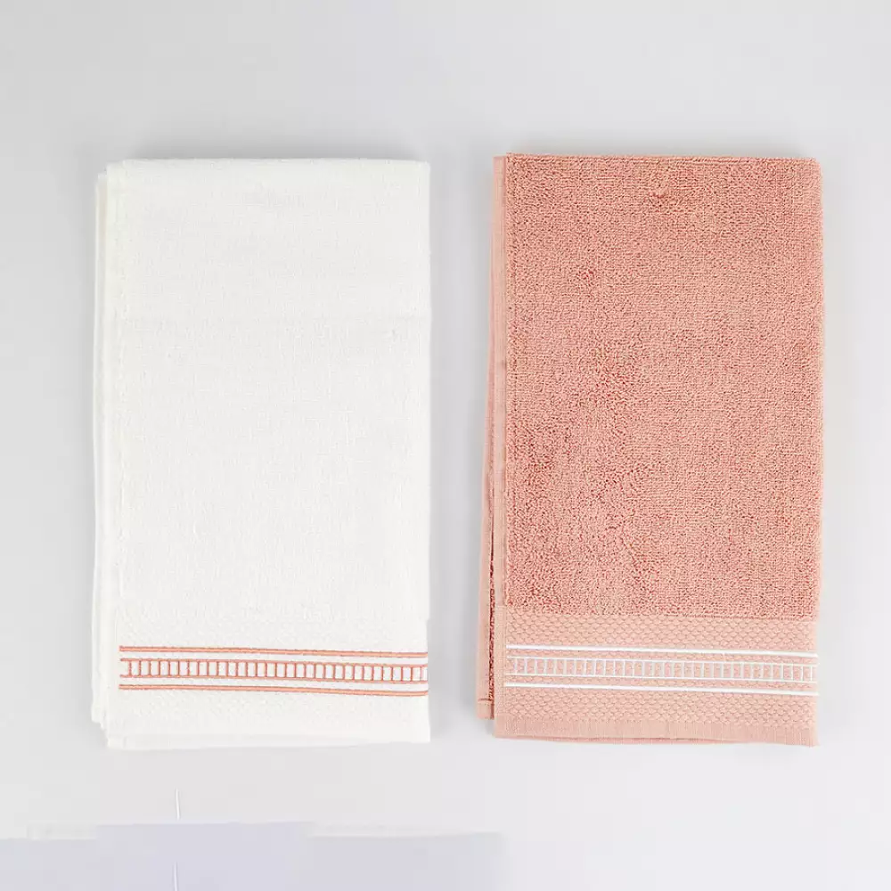 Toallas Manos Expressions   70X40 Rosa 2 Ud Algodon