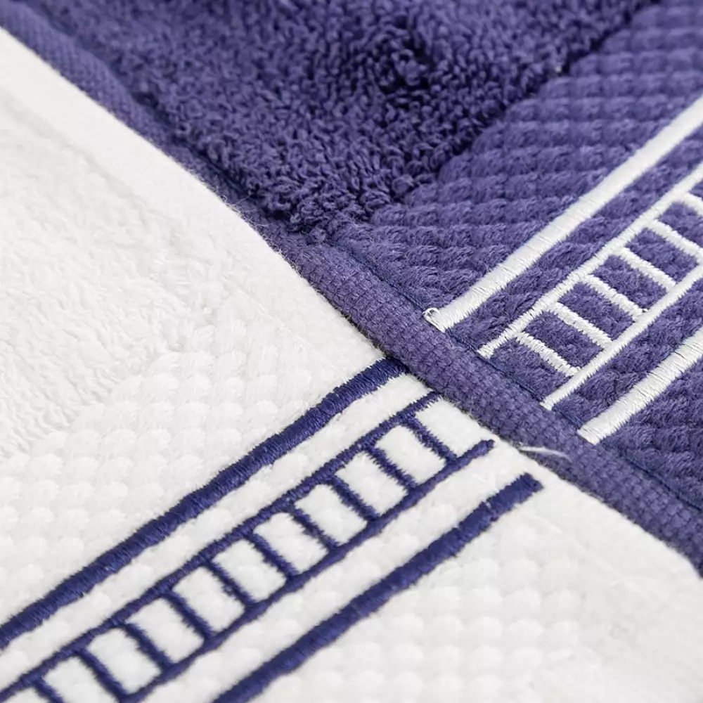 Toallas Manos Expressions 70X40Cm Azul Oscuro 2 Ud Algodon Toshi