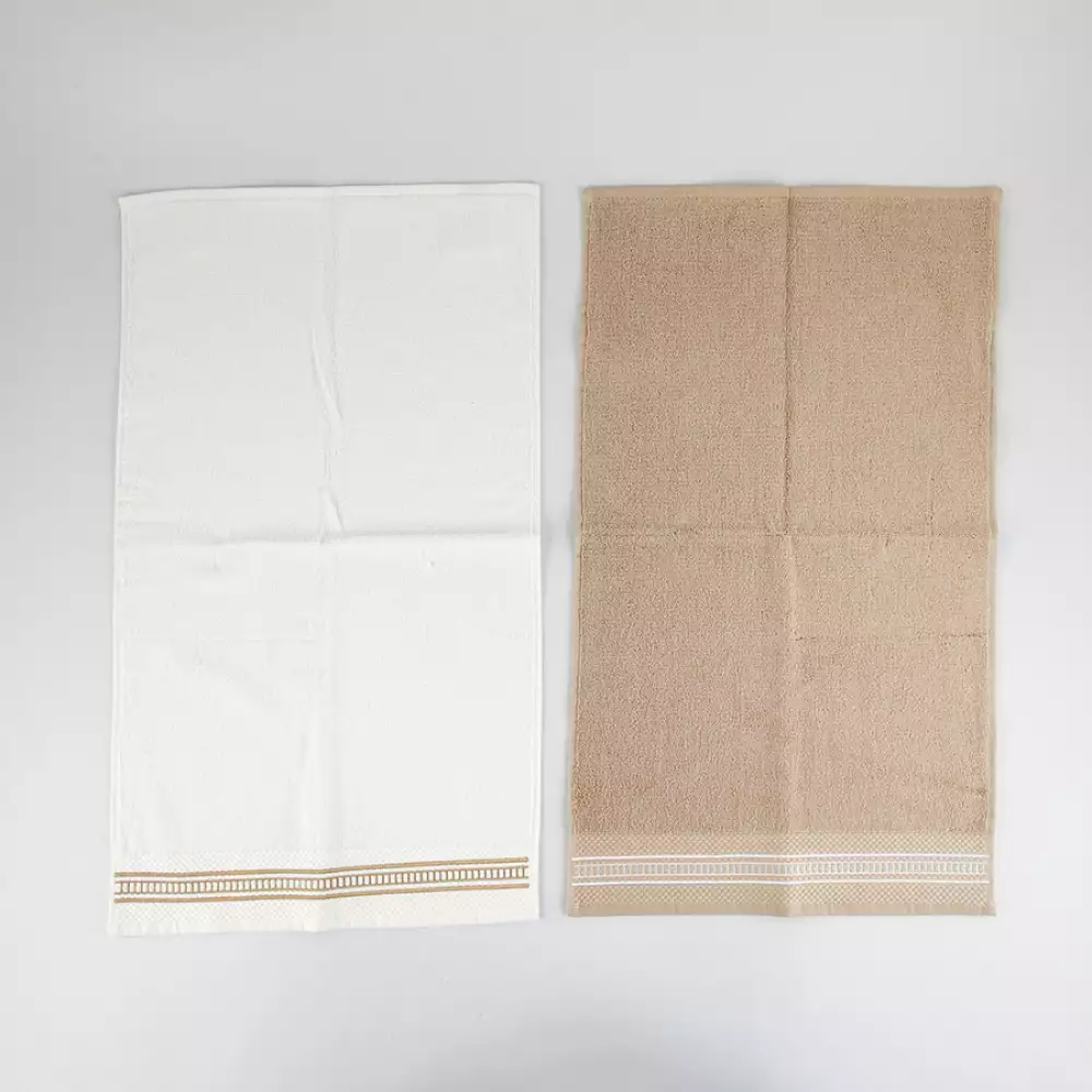 Toallas Manos Expressions 70X40Cm Taupe 2 Ud Algodon Toshinstau