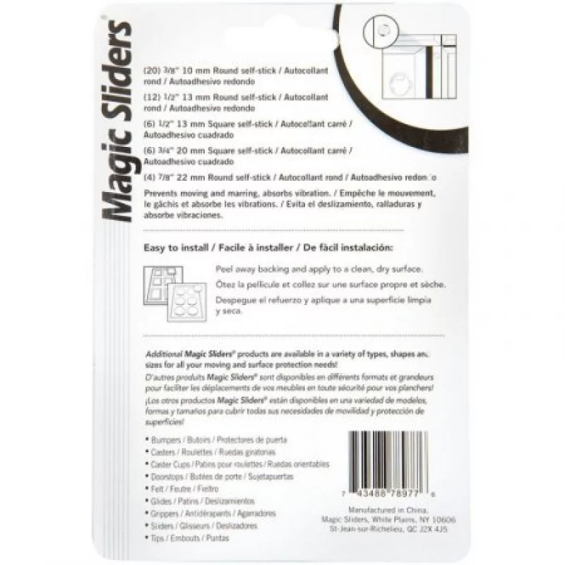 Tope Puerta Magic Slider 78977 Transparente Cuadrado-Redondo X48 U