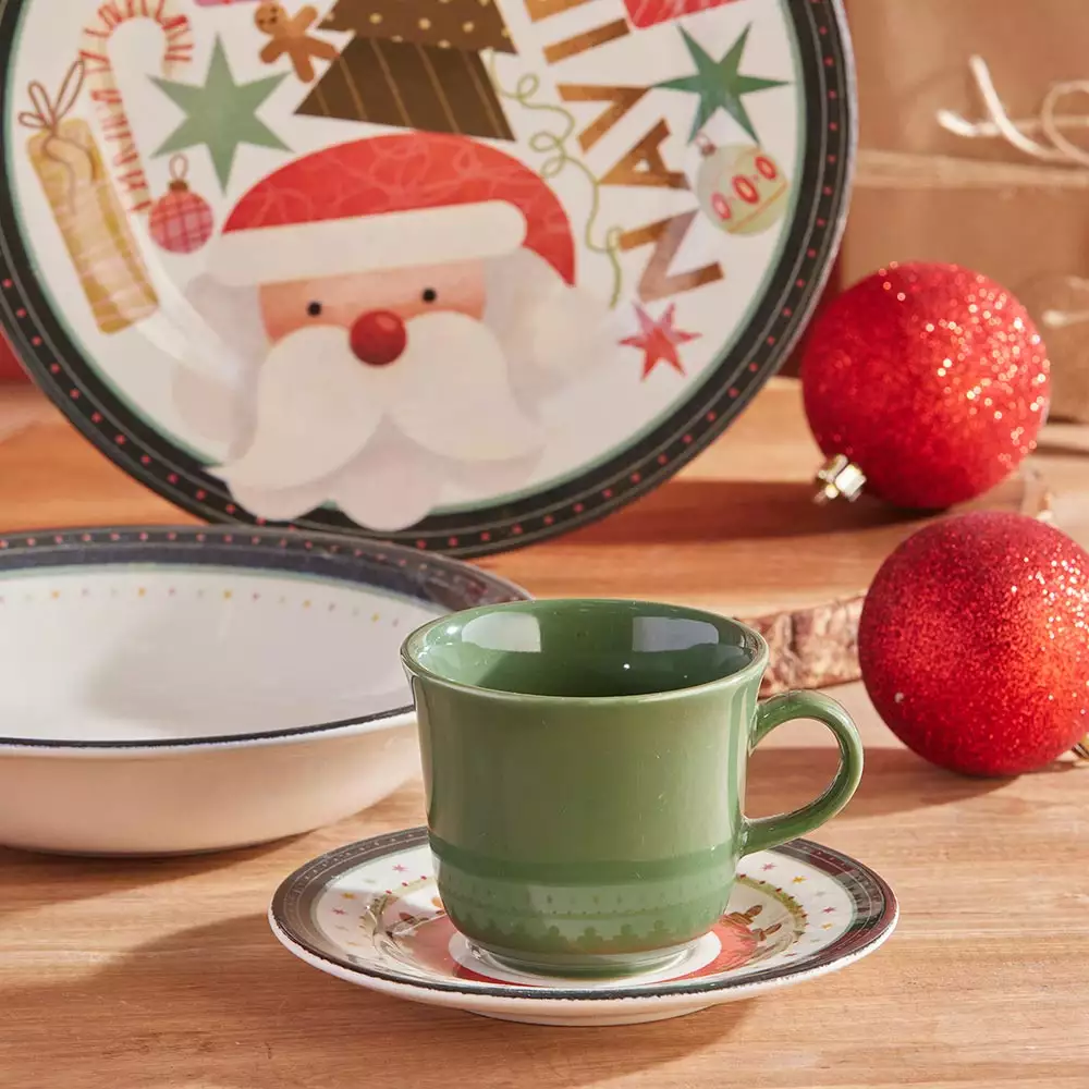 Vajilla Corona Santa Dream Navidad Surtido 16 Pz Ceramica Vl150K040116