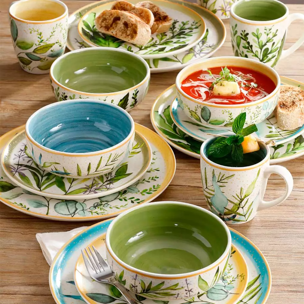 Vajilla Corona Siena Multicolor 16 Pz Ceramica Vl120F040116