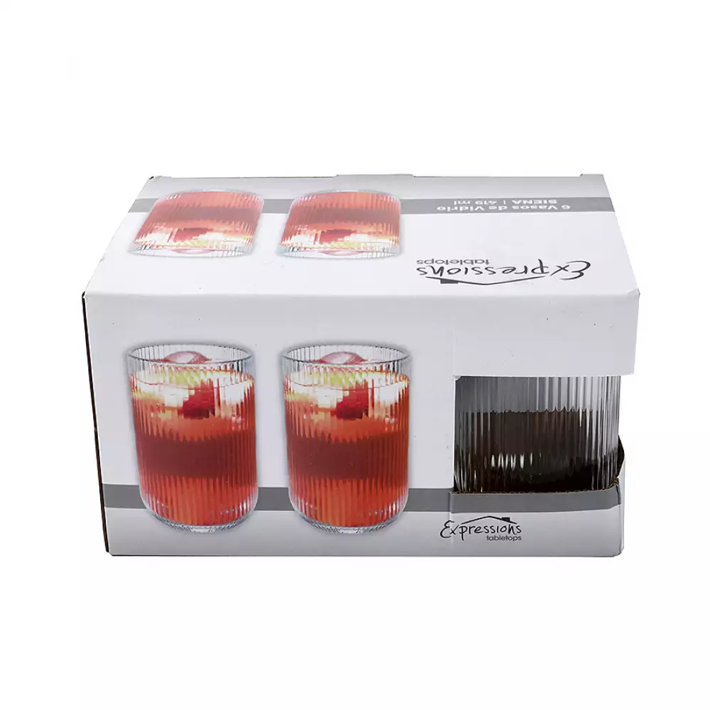 Vaso Expressions Siena Transparente 419 Ml 6 Pz Vidrio K78130