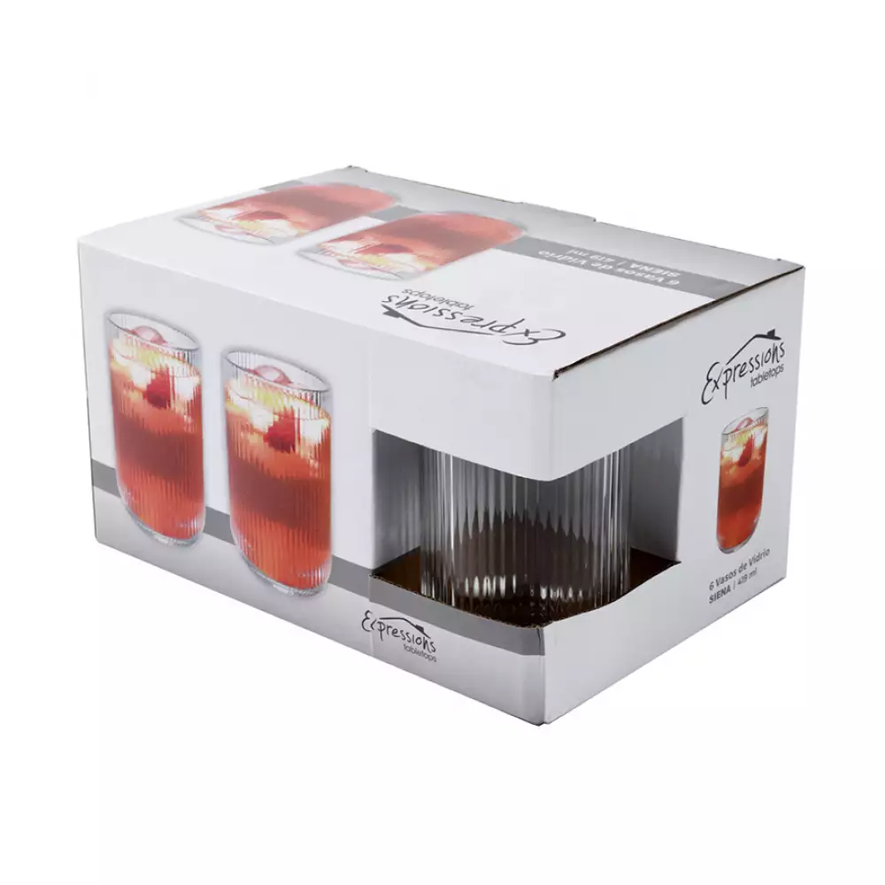 Vaso Expressions Siena Transparente 419 Ml 6 Pz Vidrio K78130