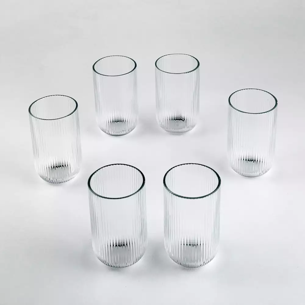 Vaso Largo + Jarra Expressions Siena 419 Ml 7 Pz Vidrio