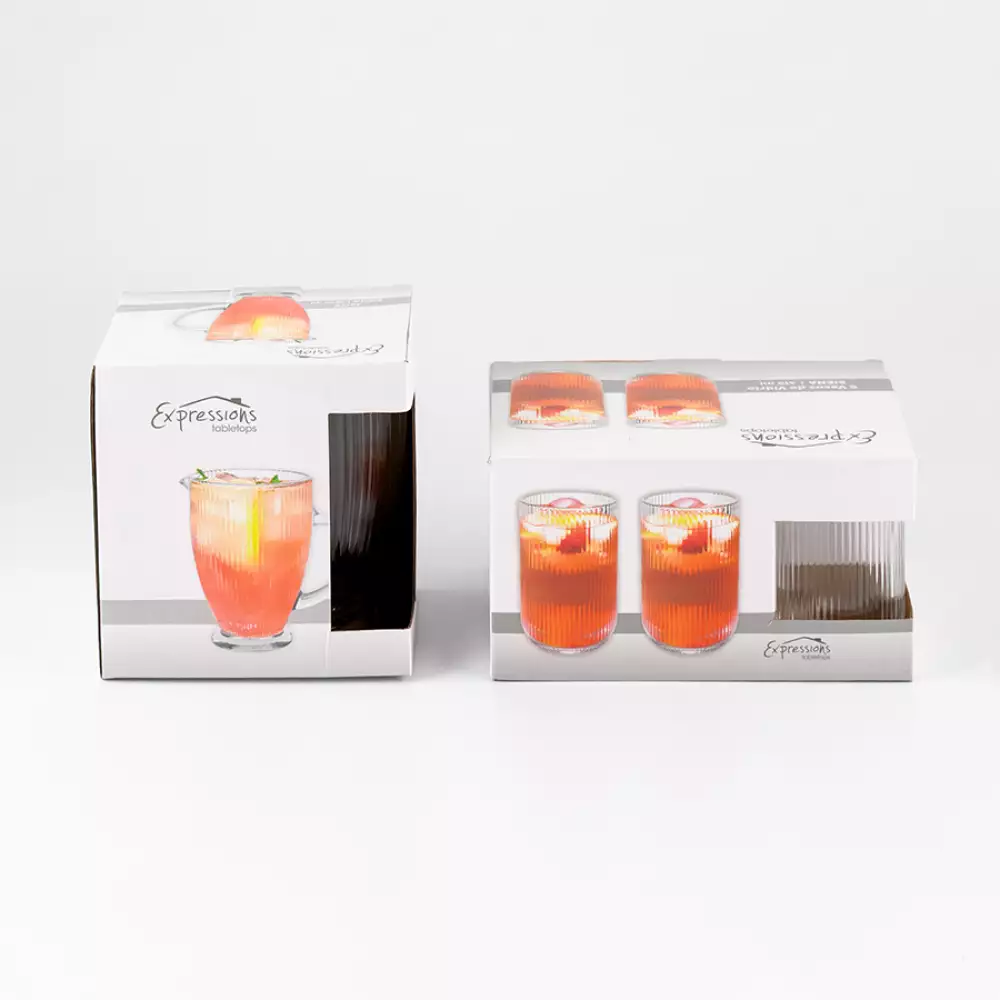 Vaso Largo + Jarra Expressions Siena 419 Ml 7 Pz Vidrio