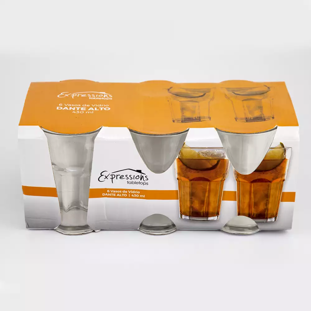 Vaso Largo Expressions Napoles 430 Ml 6 Pz Vidrio Y88126
