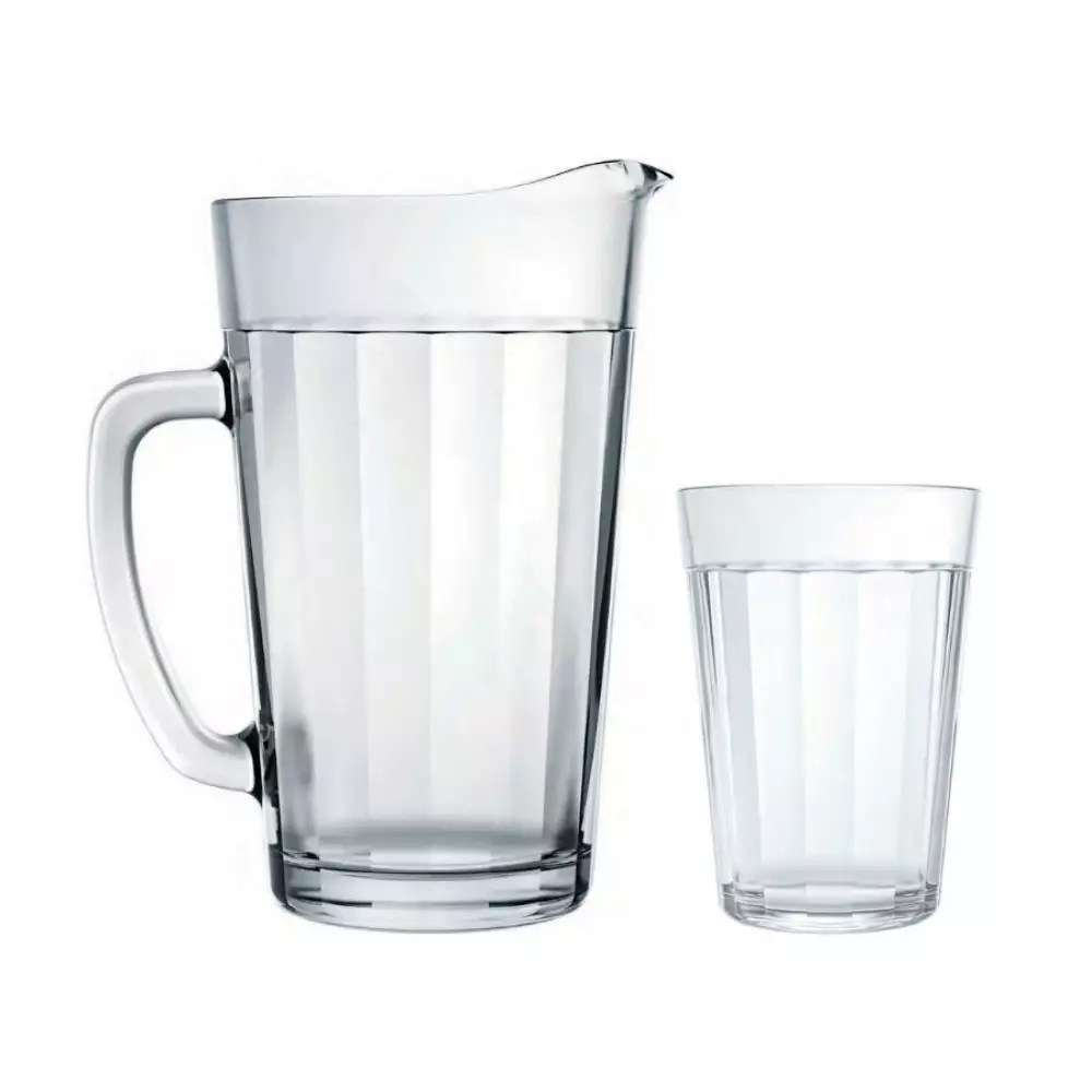 Vasos + Jarra Cristar Copo Transparente 401 5 Pz Vidrio 9873Elmesa24