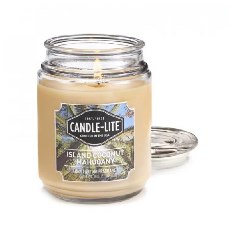 Vela Candle Lite 97127 Island Coconut Mahogany 18Oz