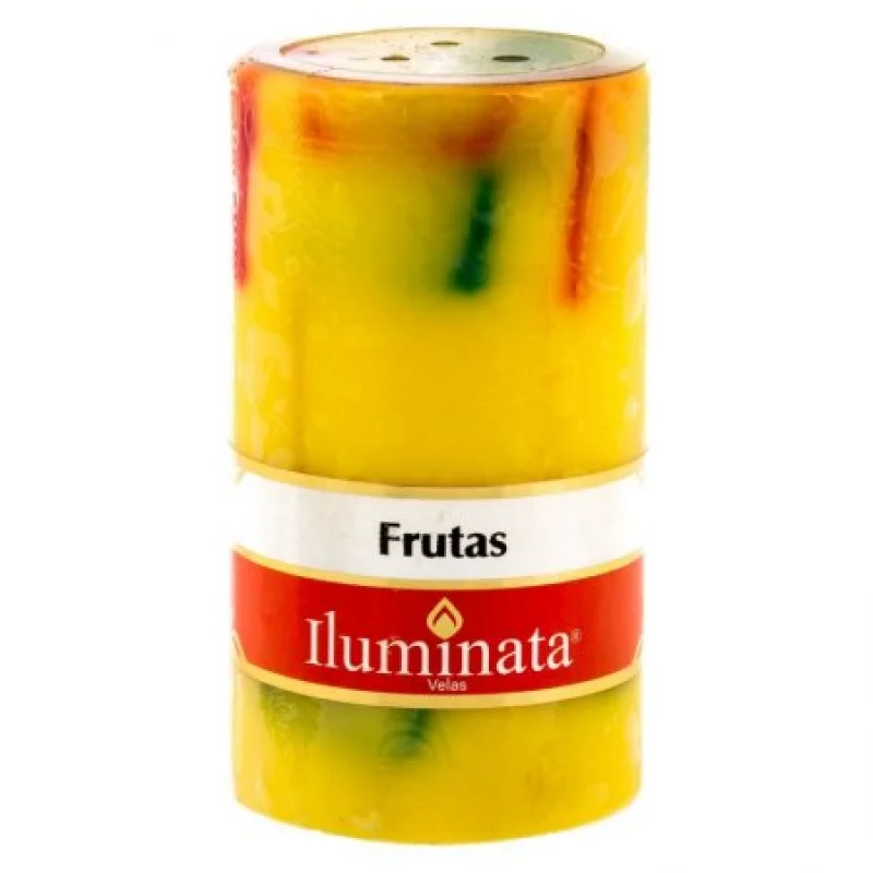 Vela Decorativa Iluminata Aroma A Frutas Tropicales Amarillo