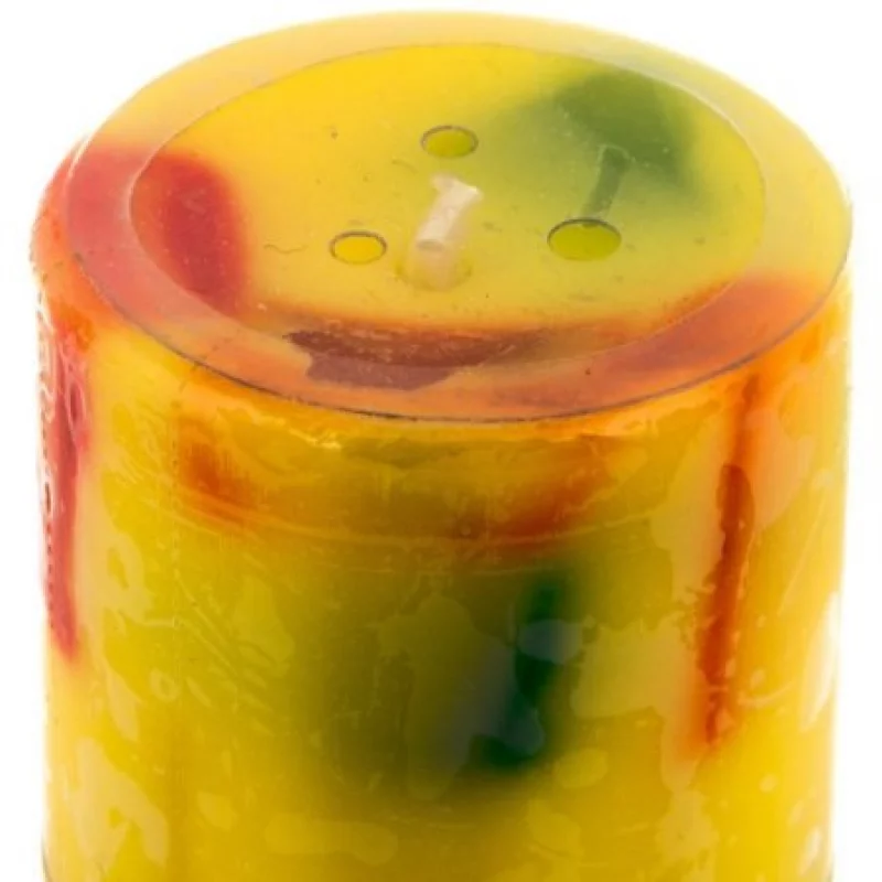 Vela Decorativa Iluminata Aroma A Frutas Tropicales Amarillo