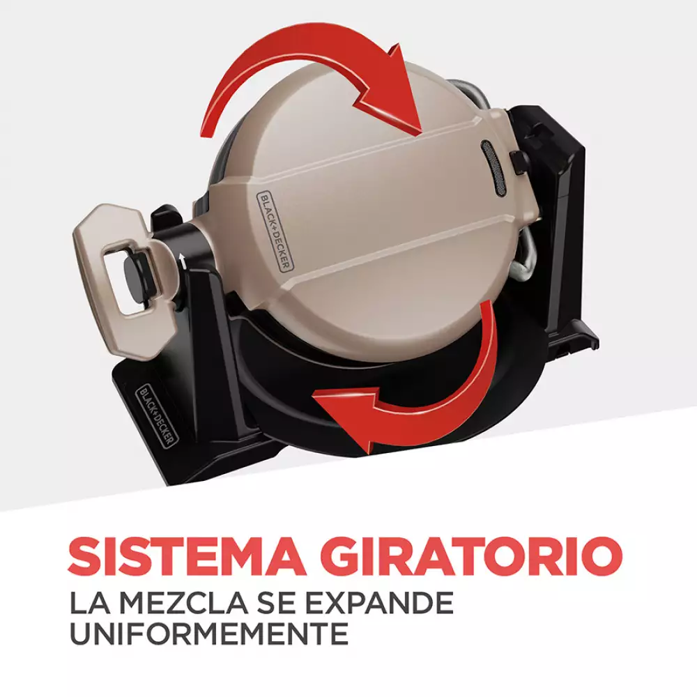 Waflera Giratoria Black+ Decker Prepara 2 Waffles