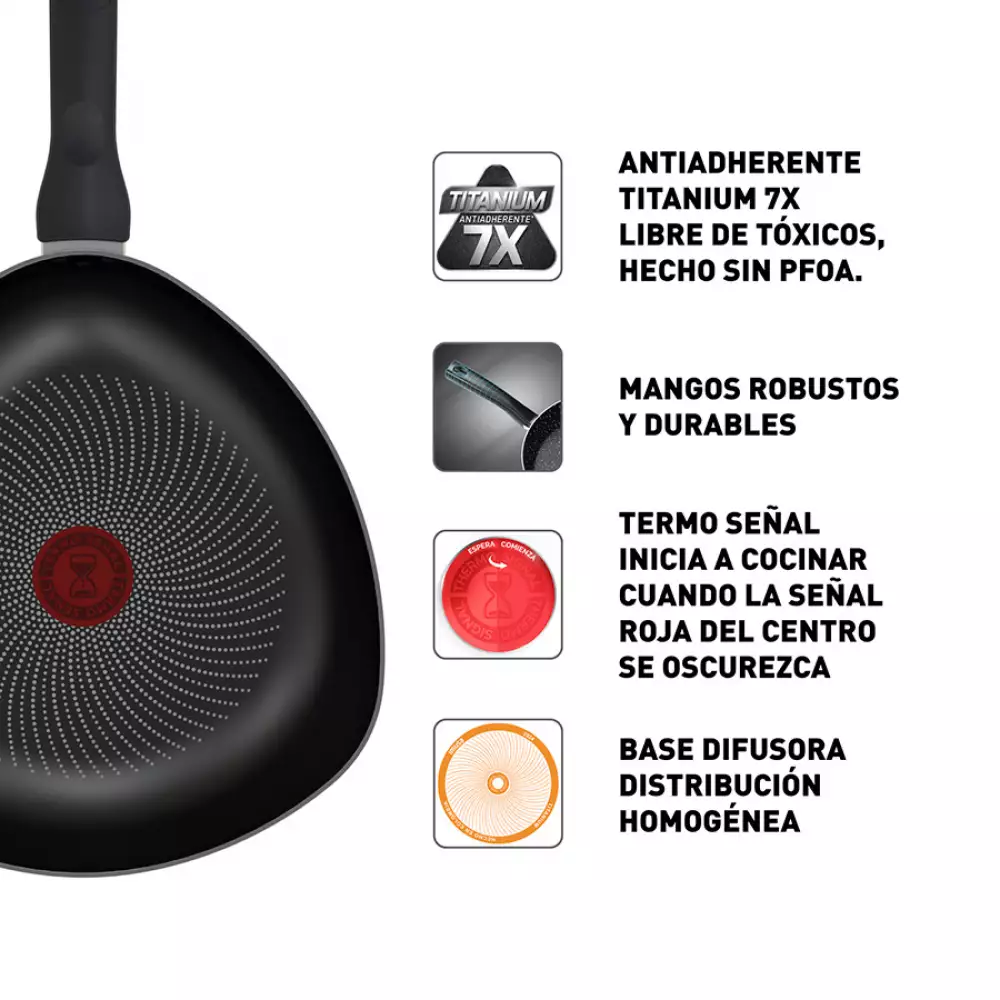 Wok Con Tapa Imusa Hardtitan 30Cm Negro Antiadherente 5861034645