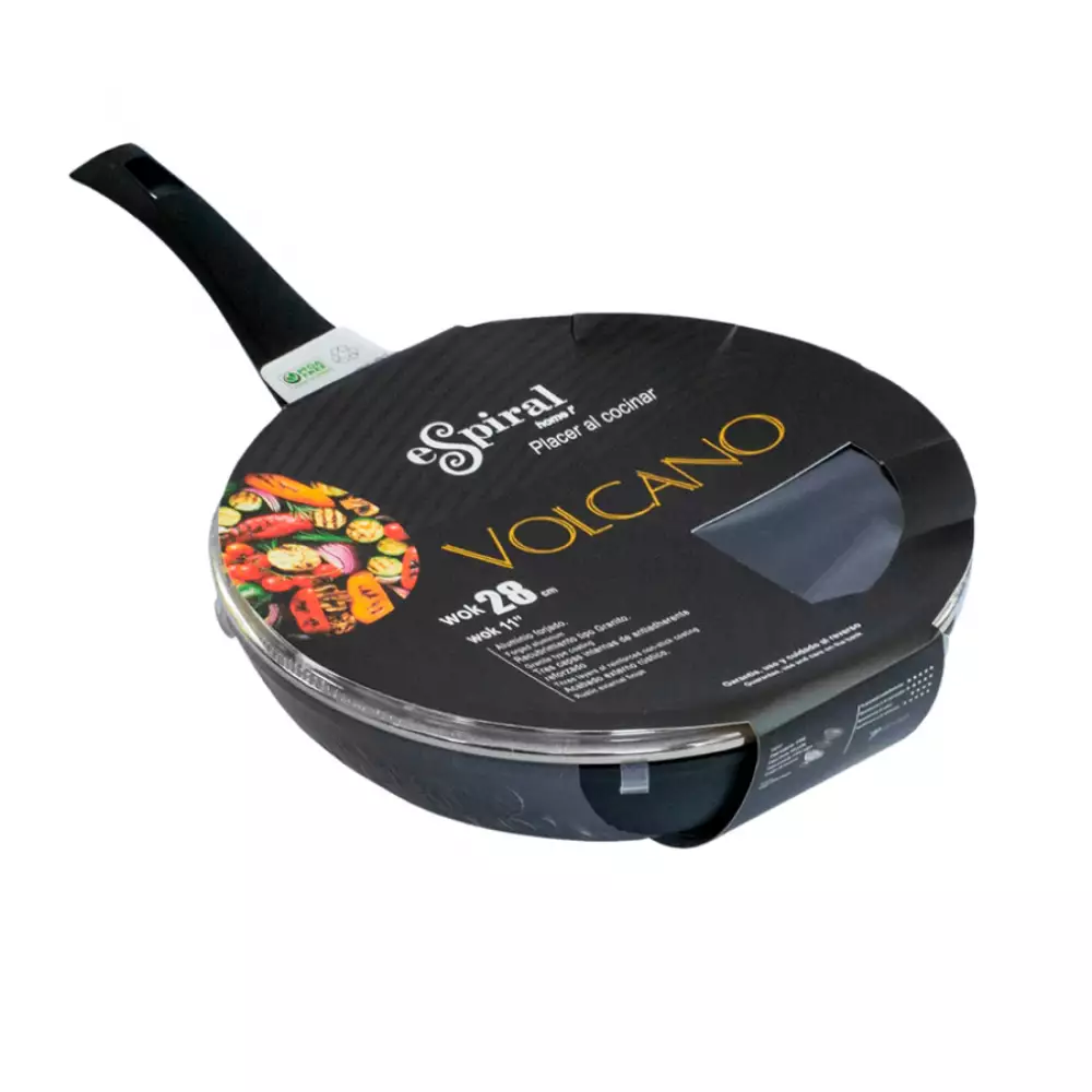 Wok Espiral Volcano 28Cm Aluminio Forjado Foa0728