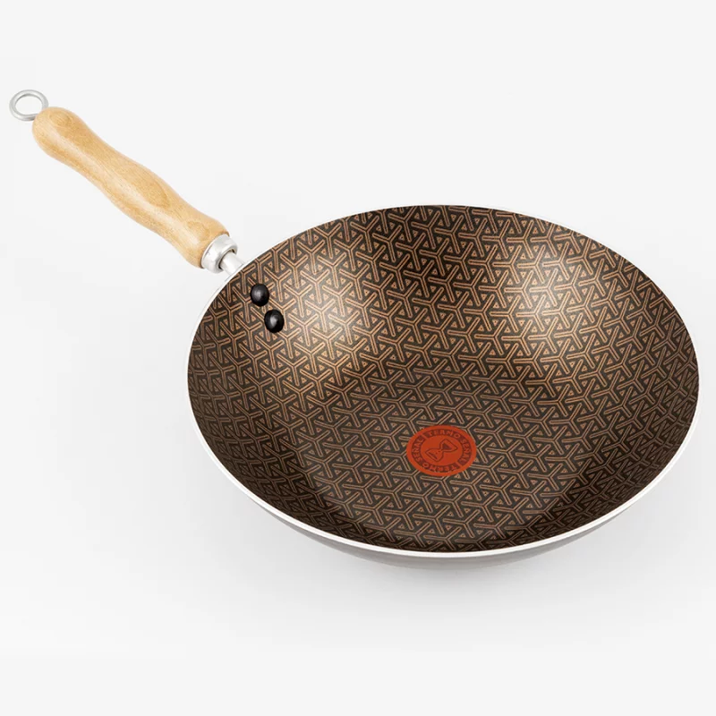 Housoutil 1 juego de sartén wok de acero inoxidable, wok antiadherente de  doble mango de 11 pulgadas, sartén de inducción con mango auxiliar, olla de