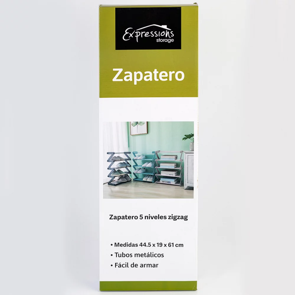 Zapatero Expressions Storage 5 Niveles Taupe Zigzag 44.5*19*61Cm