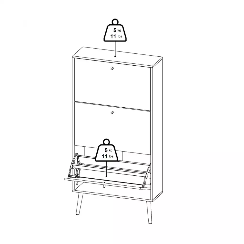 Zapatero Tvilum Bodo 70X24X139Cm Blanco