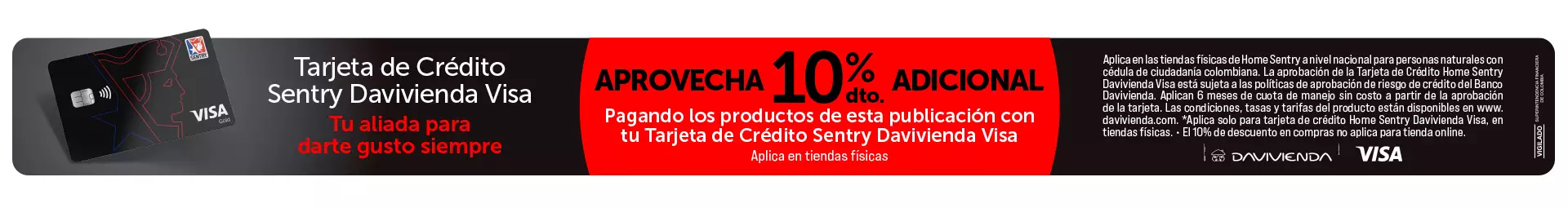 tarjeta de credito sentry davivienda