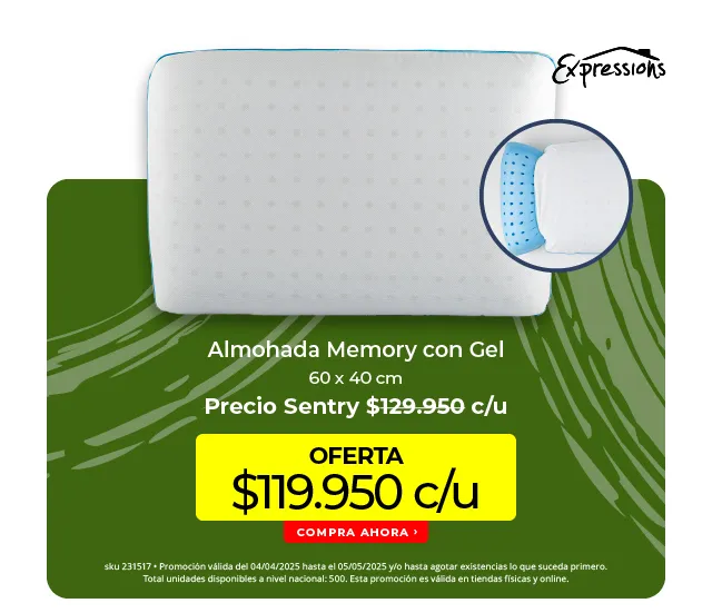 almohada memory con gel
