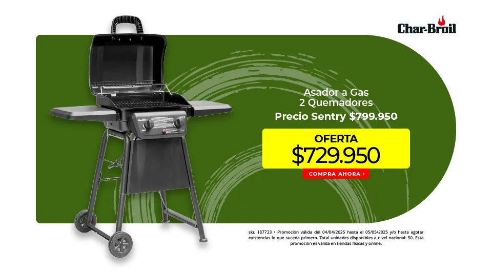 asador a gas 2 quemadores
