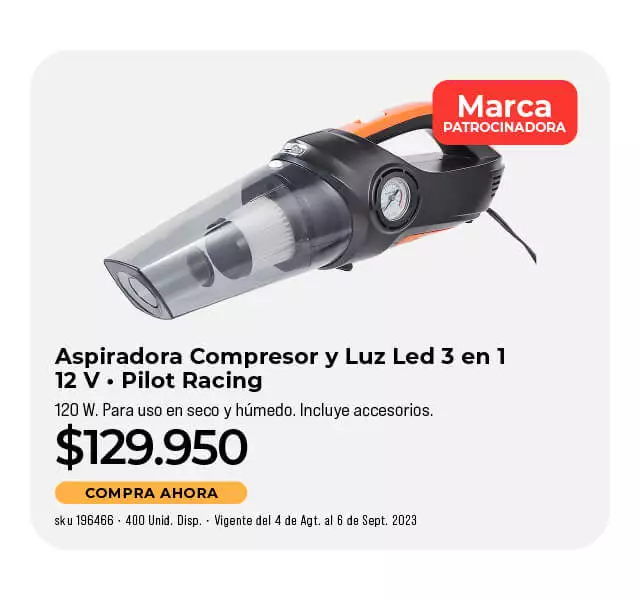 aspiradora comprresor y luz led