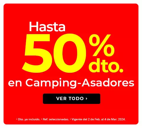 50% camping asadores