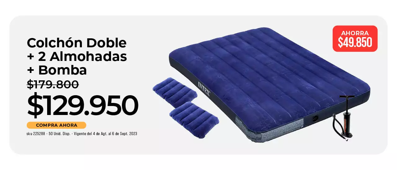 colchón doble + almohadas + bomba