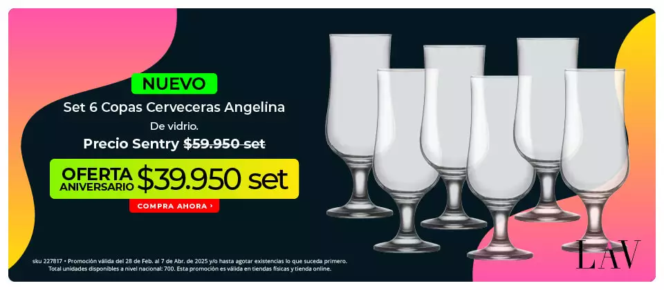 Set 6 vasos cerveceras angelina